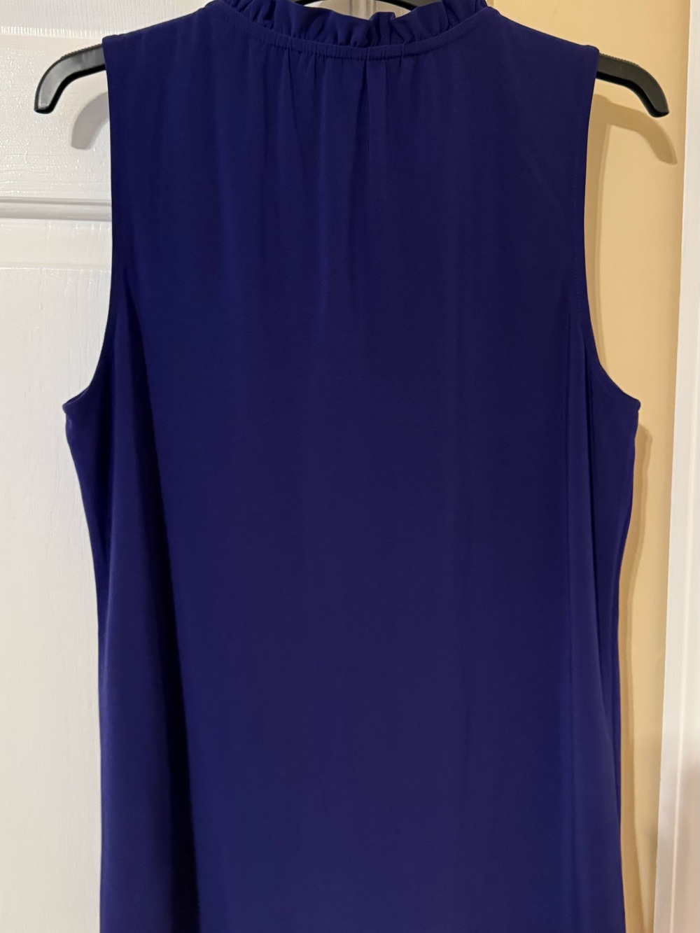 WHBM Violet Sleeveless Blouse with Gold Ring Button accents - Picture 3 of 4